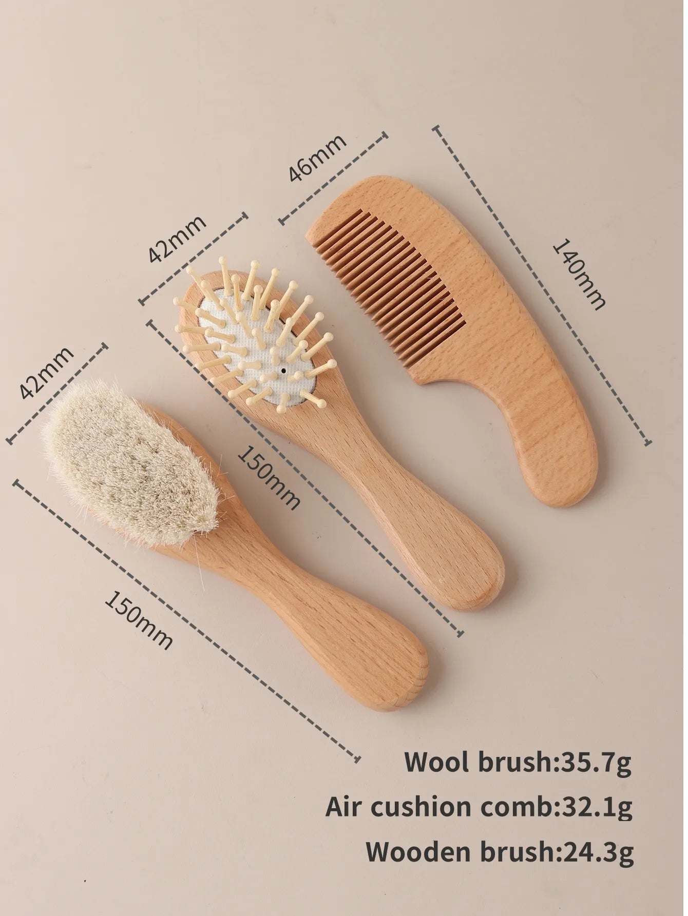 Engraved Panda Baby Brush Set