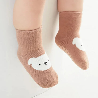 Cartoon Fox & Bear Non-Slip Sock Set