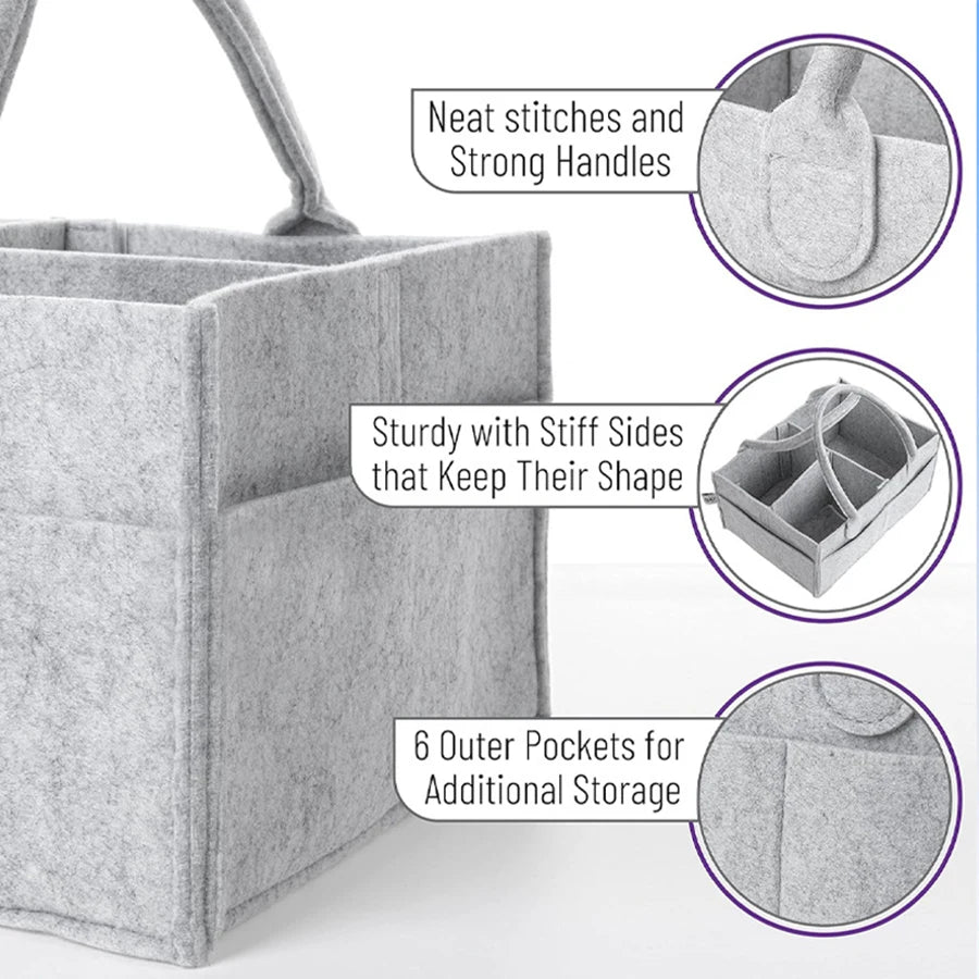 FeltEase™ Large Diaper Storage Tote