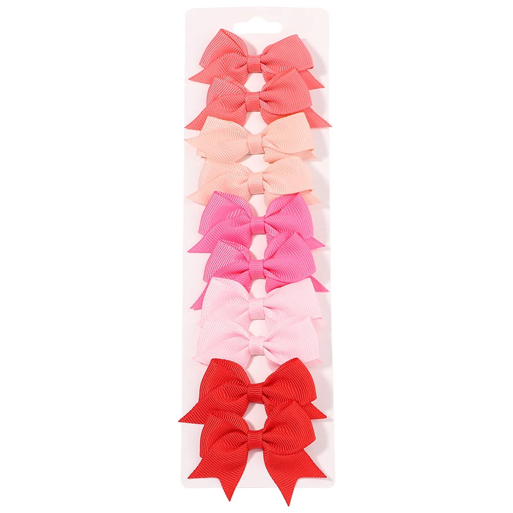 Handmade Ribbon Bow Clip Set
