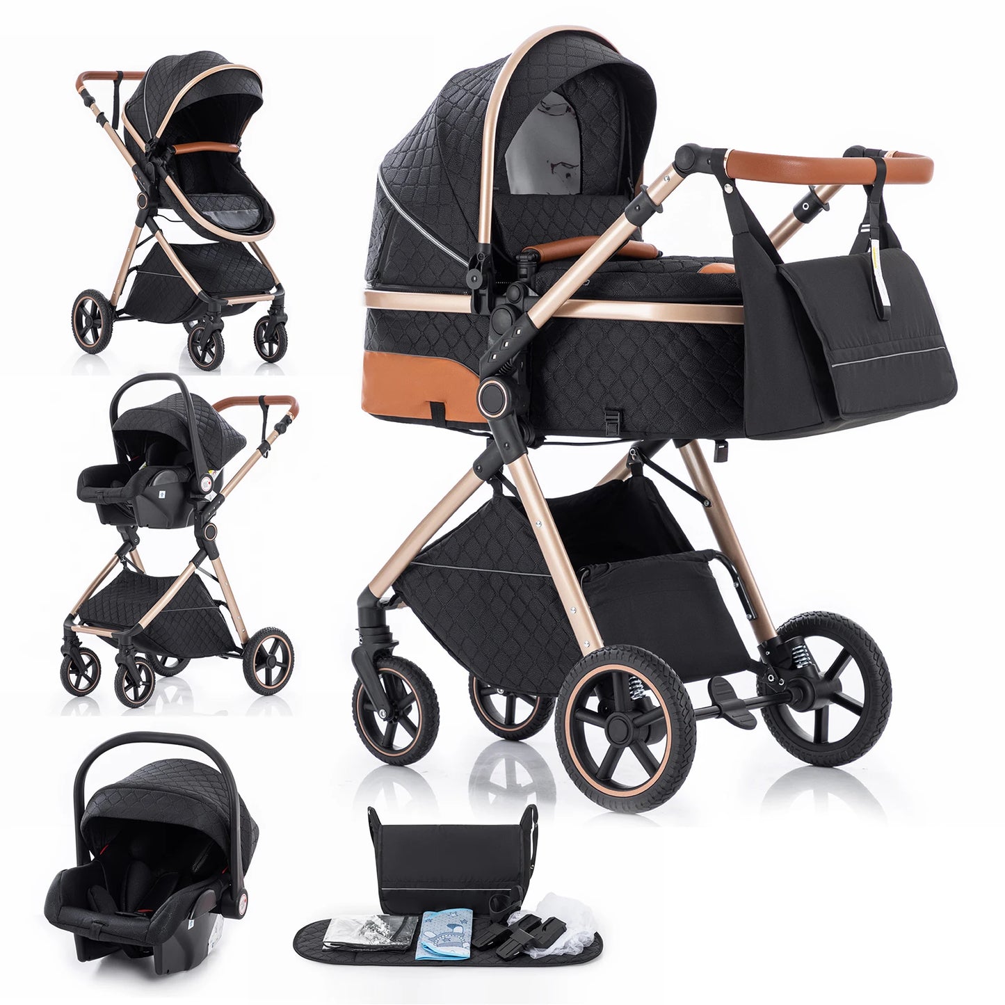 LuxeNest  3-in-1  Baby Strolle