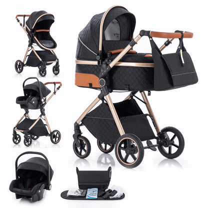 LuxeNest  3-in-1  Baby Strolle