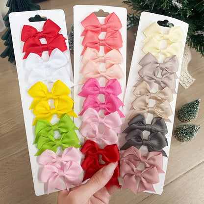 Handmade Ribbon Bow Clip Set