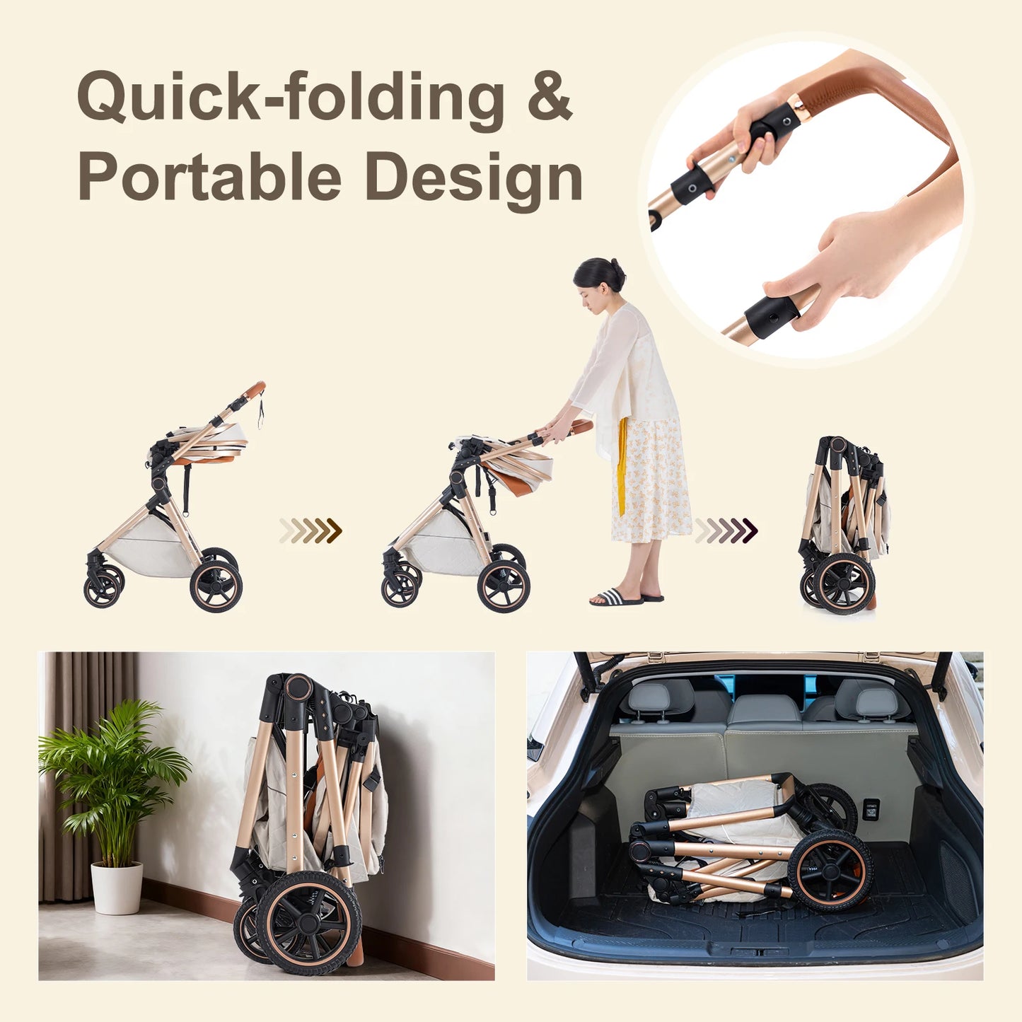 LuxeNest  3-in-1  Baby Strolle