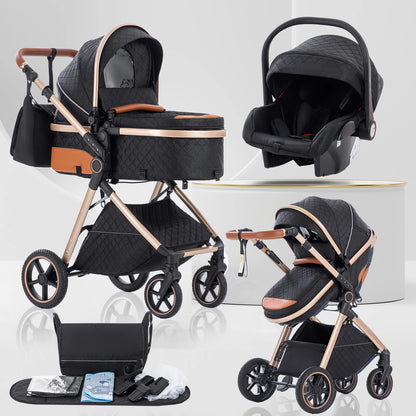 LuxeNest  3-in-1  Baby Strolle
