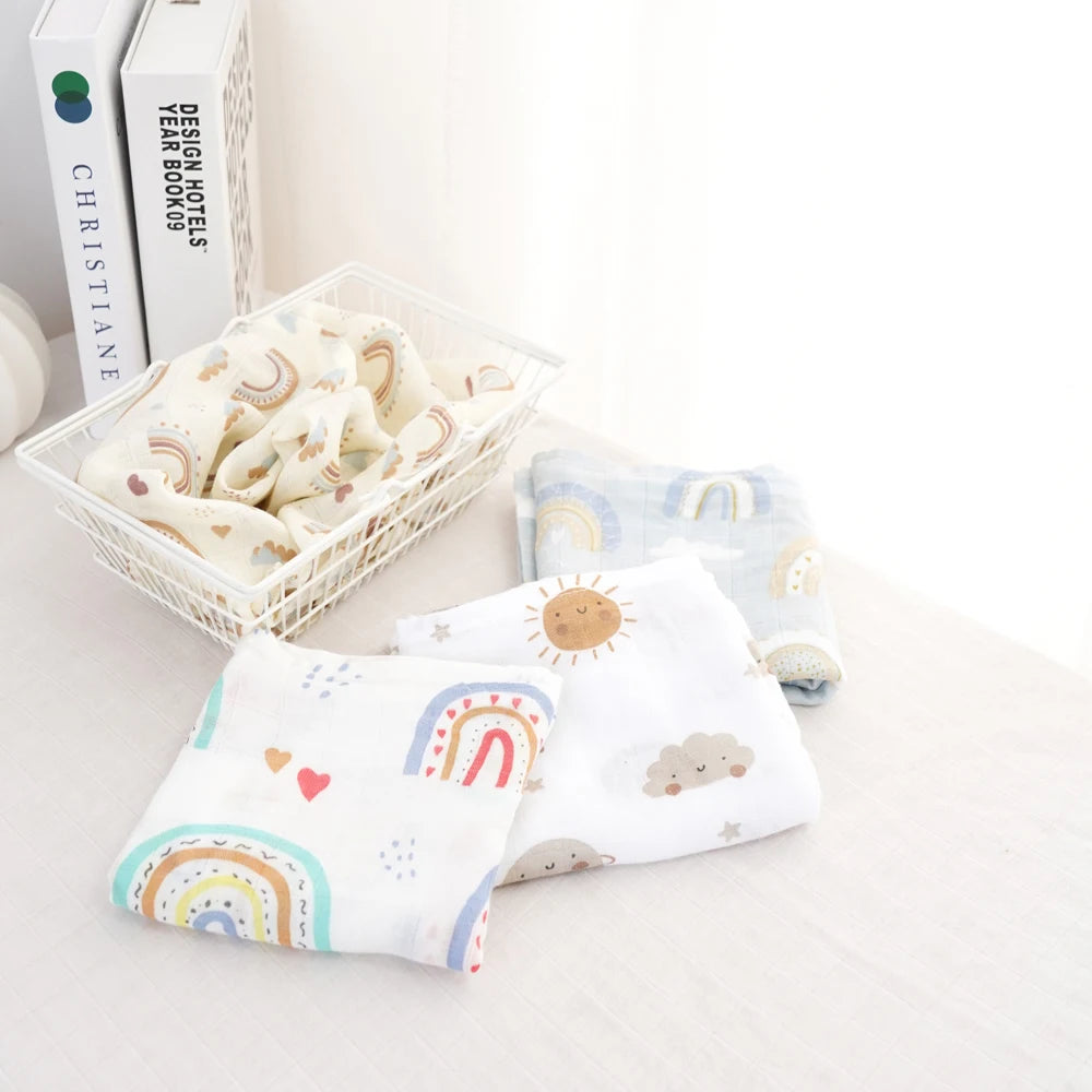Bamboo Cotton Muslin Bib Set (4pcs)