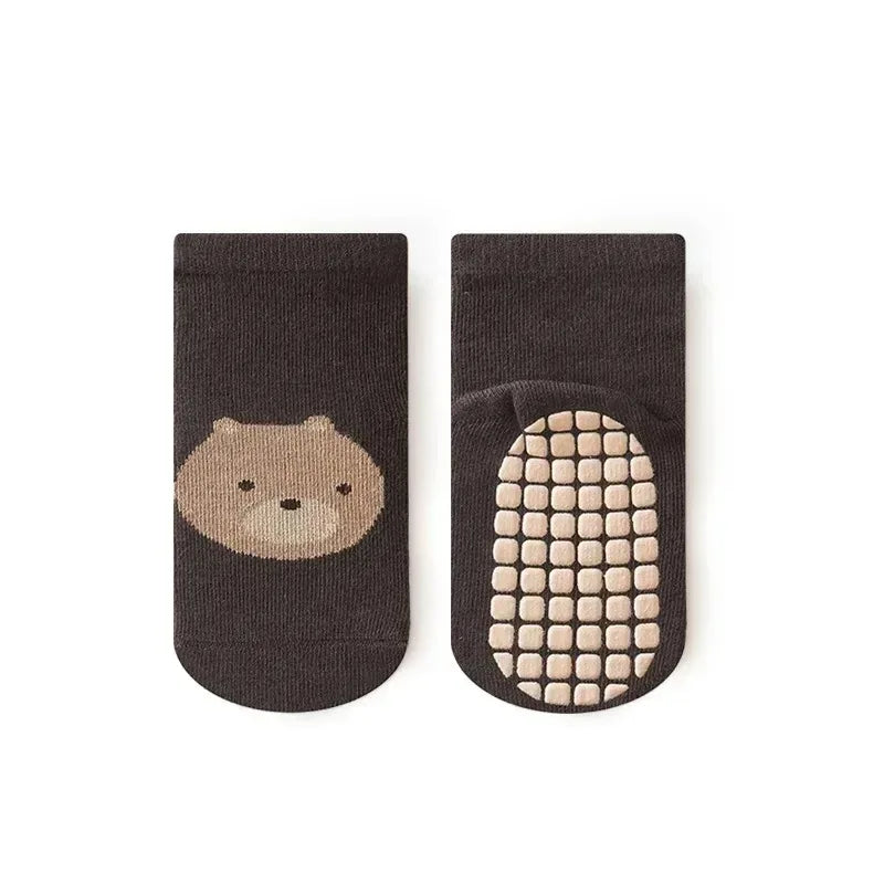 Cartoon Fox & Bear Non-Slip Sock Set