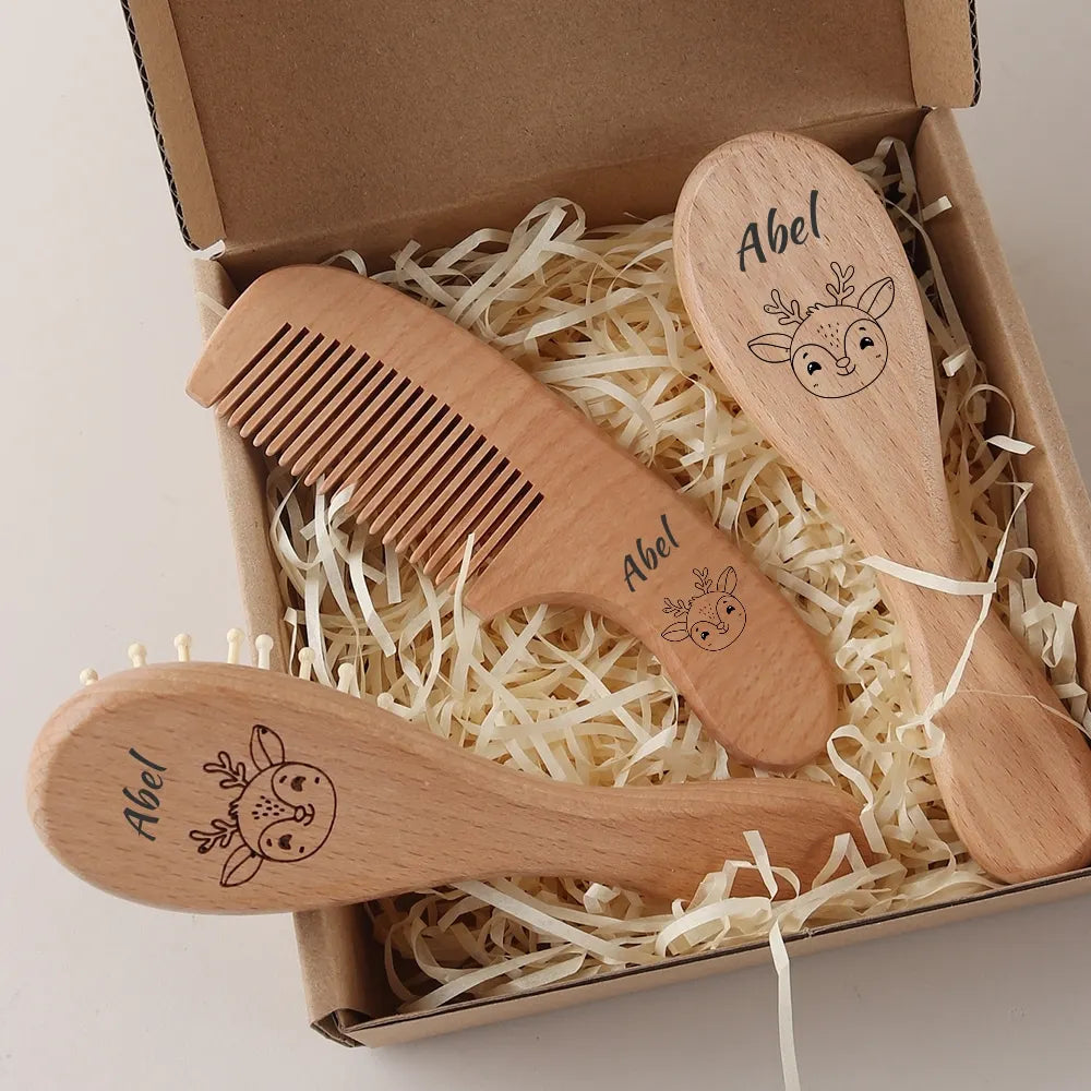 Engraved Panda Baby Brush Set