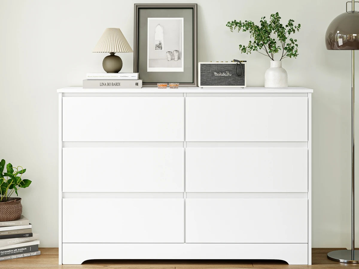 White 6-Drawer Chest