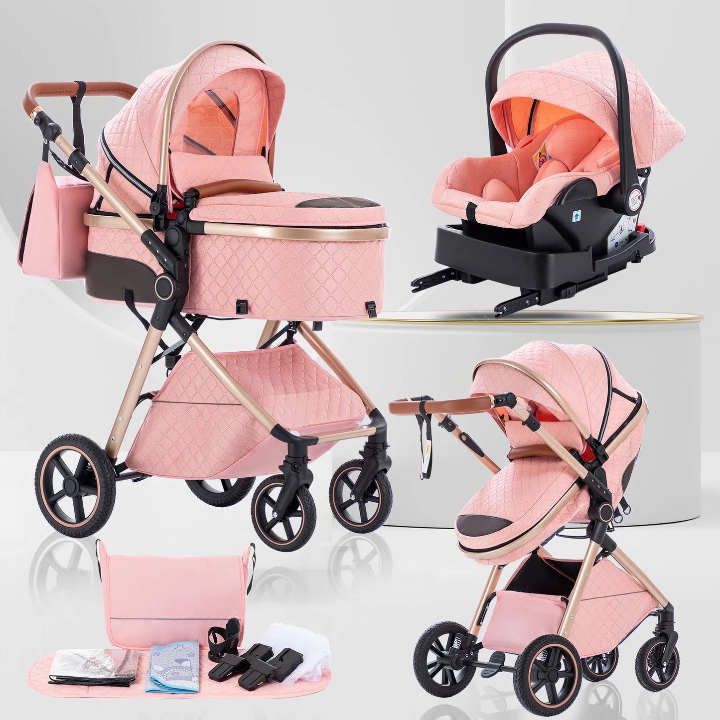 LuxeNest  3-in-1  Baby Strolle