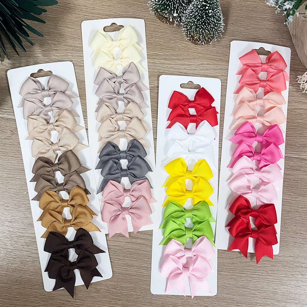 Handmade Ribbon Bow Clip Set