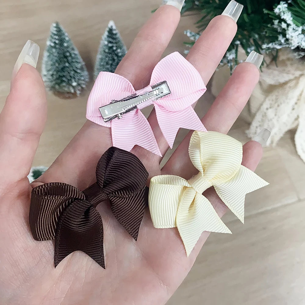 Handmade Ribbon Bow Clip Set