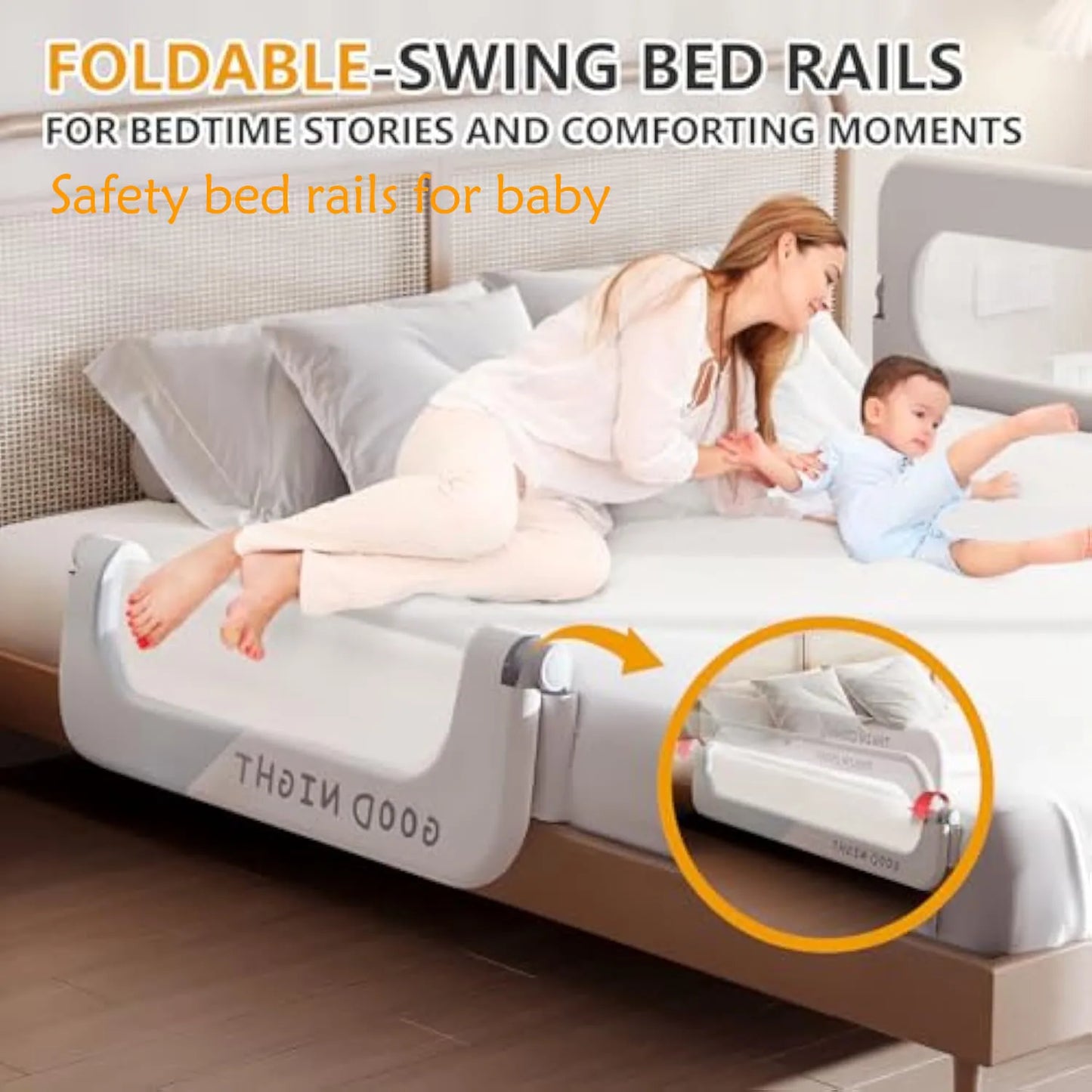 Foldable Baby Bed Guard Rail
