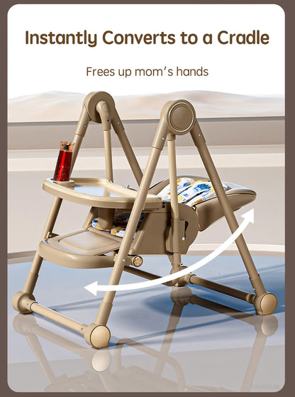 PANGDUBE 2-in-1 Baby High Chair Rocker
