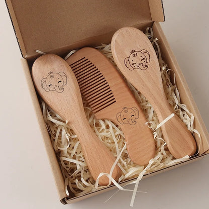 Engraved Panda Baby Brush Set