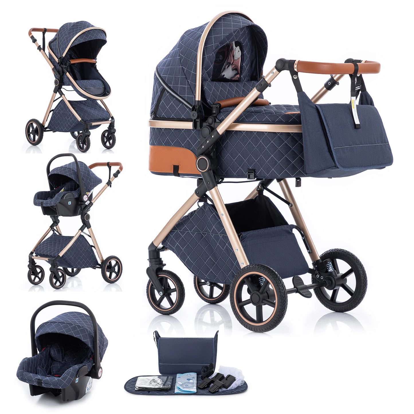 LuxeNest  3-in-1  Baby Strolle