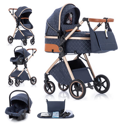 LuxeNest  3-in-1  Baby Strolle
