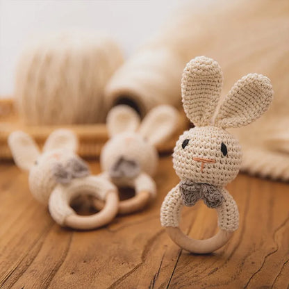 Wooden Animal Crochet Rattle