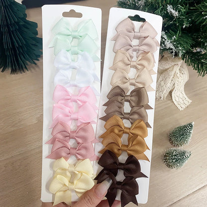 Handmade Ribbon Bow Clip Set