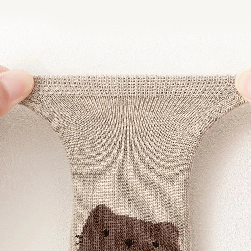 Cartoon Fox & Bear Non-Slip Sock Set