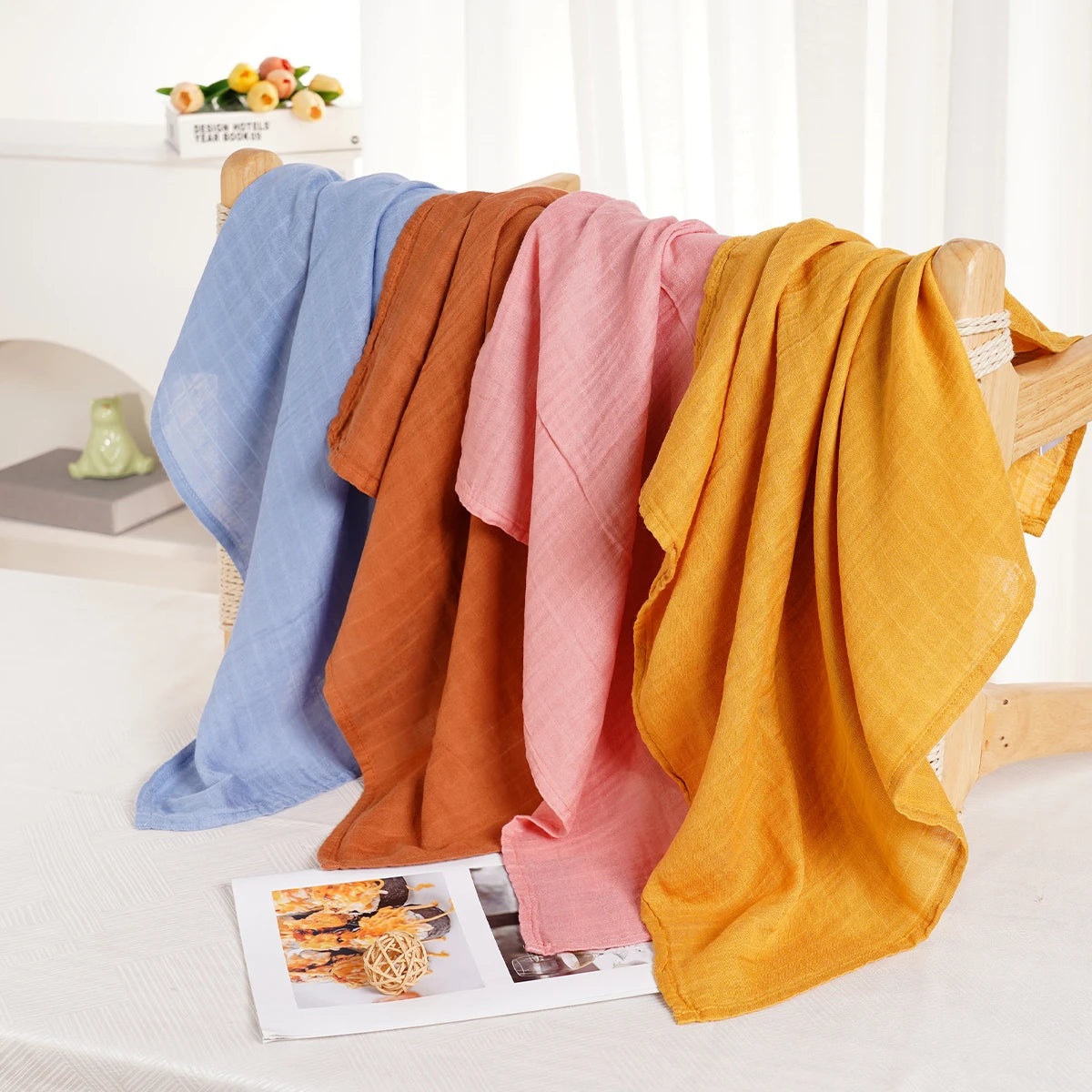 Bamboo Cotton Muslin Bib Set (4pcs)
