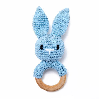 Wooden Animal Crochet Rattle