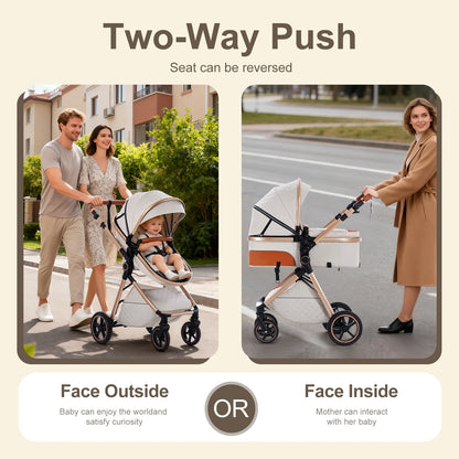 LuxeNest  3-in-1  Baby Strolle