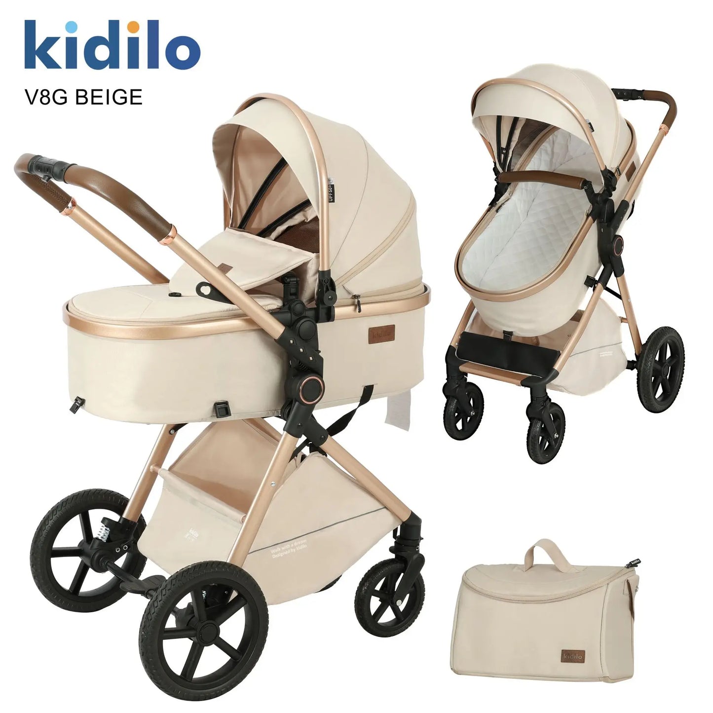 Elevare 2-in-1 High View Pram- baby stroller