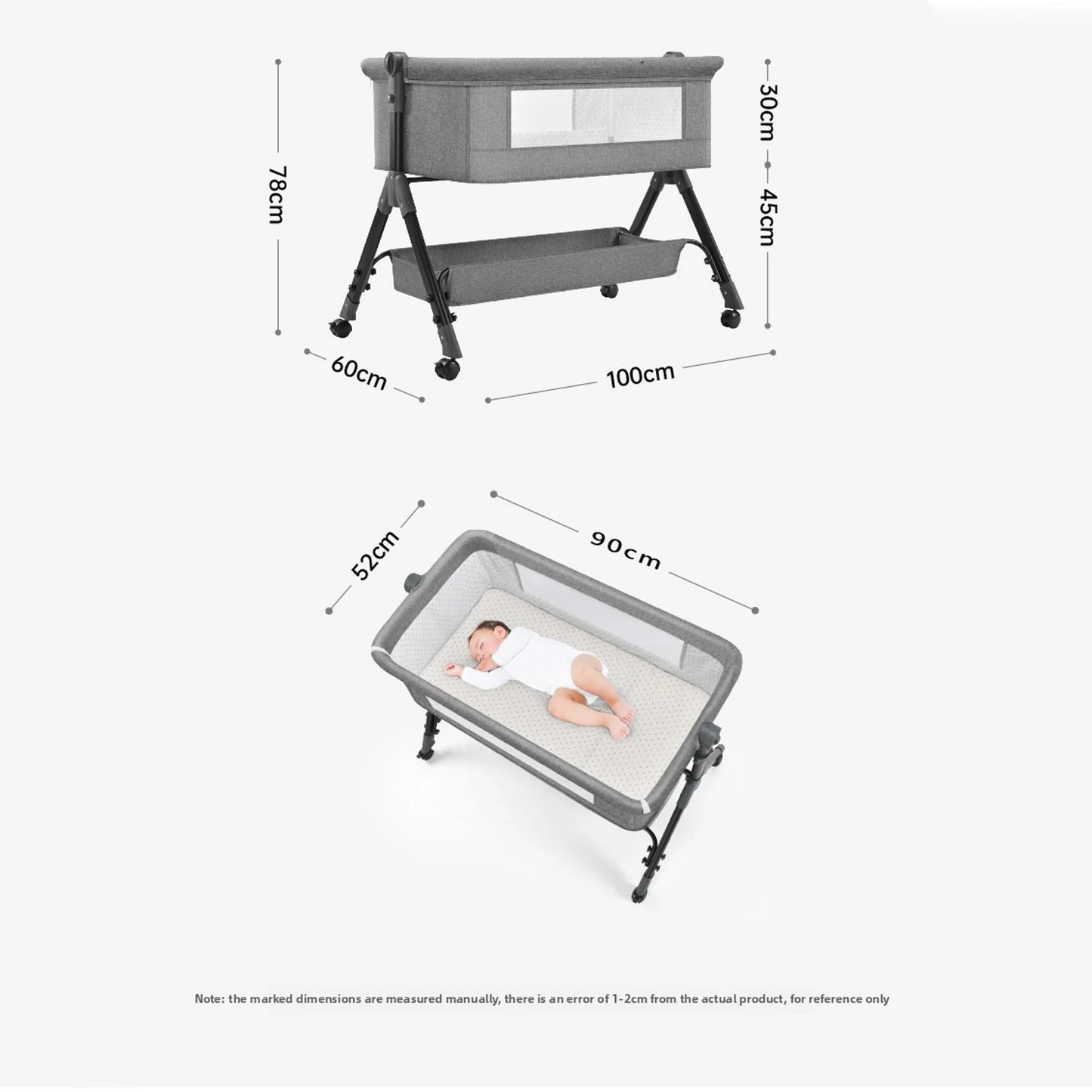 CalmCradle™ Rocking Bedside Cot
