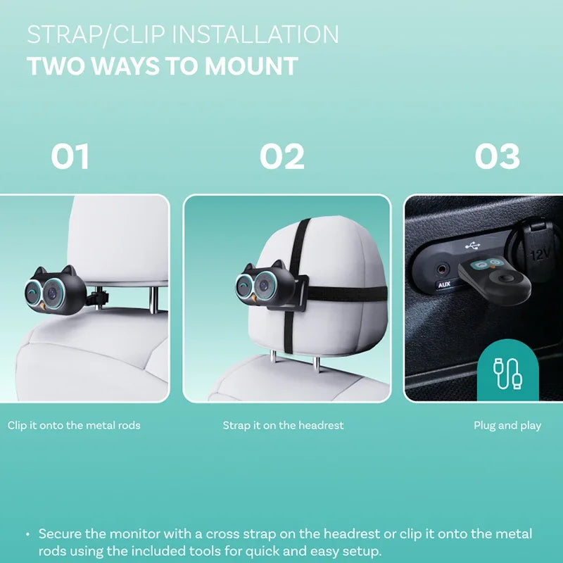 👀✨ SafeSight™ 150° Smart Baby Car Monitor