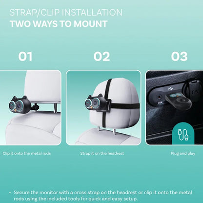 👀✨ SafeSight™ 150° Smart Baby Car Monitor