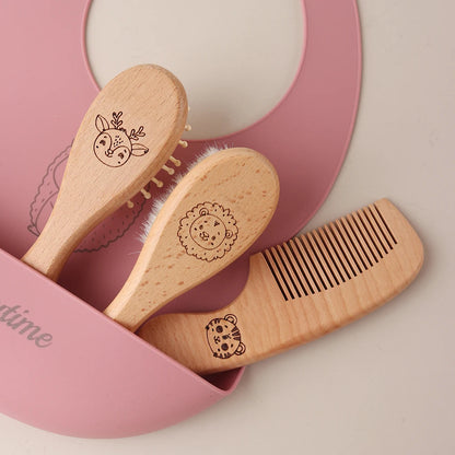 Engraved Panda Baby Brush Set