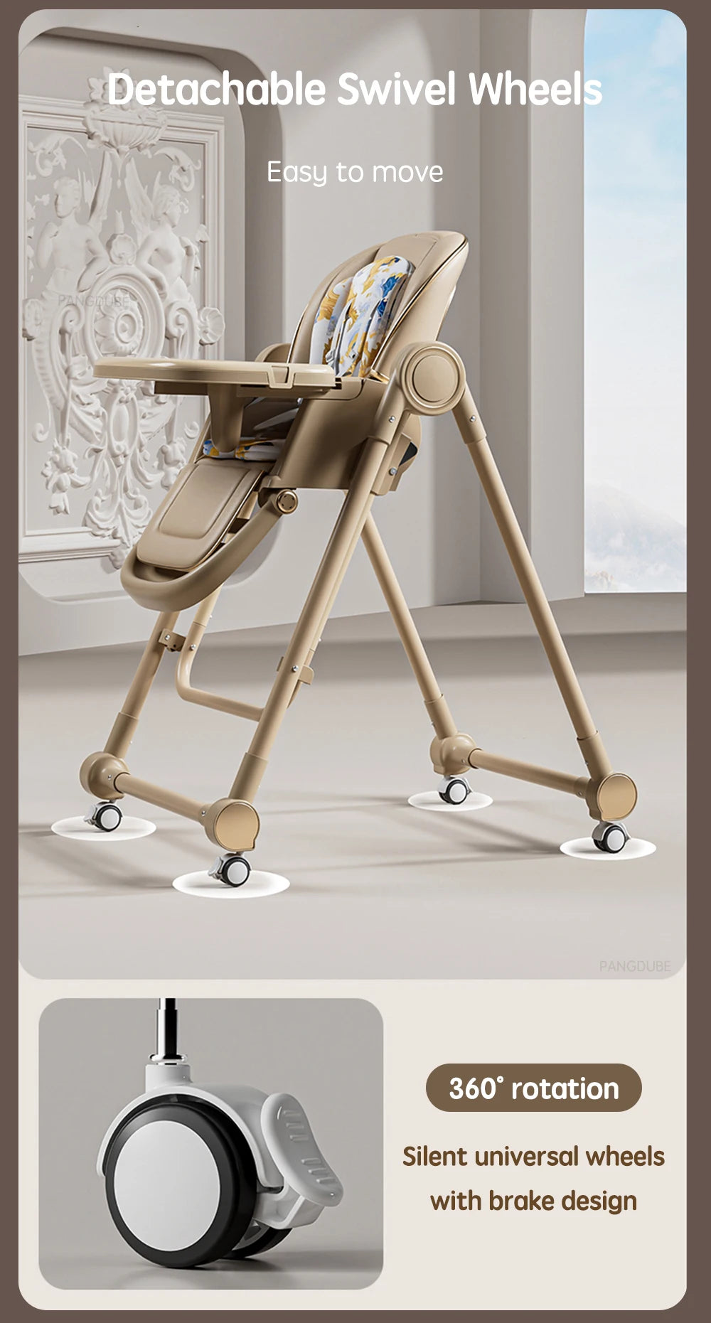 PANGDUBE 2-in-1 Baby High Chair Rocker