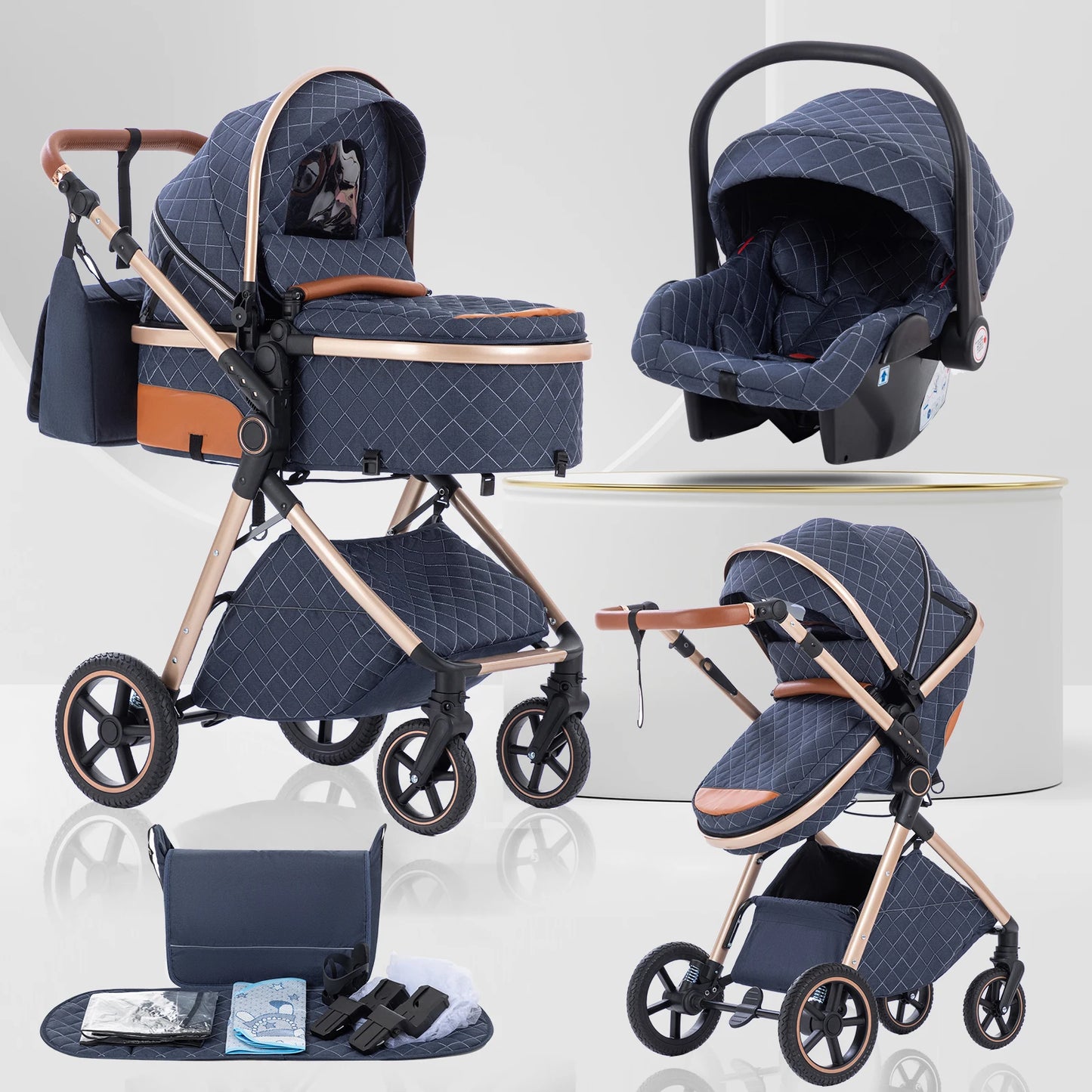 LuxeNest  3-in-1  Baby Strolle