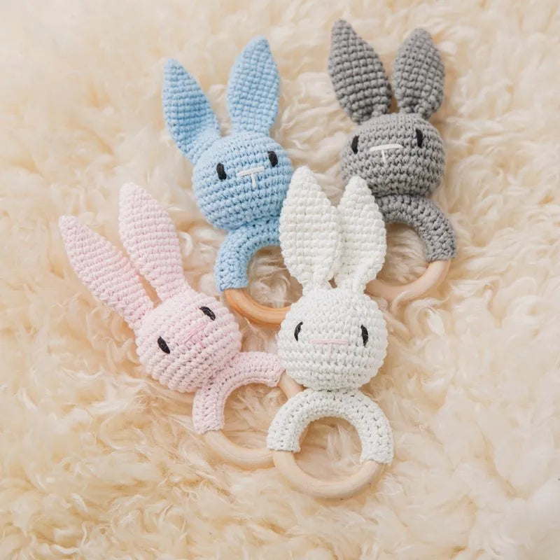 Wooden Animal Crochet Rattle