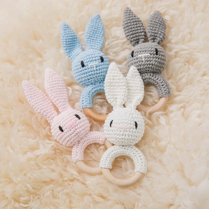 Wooden Animal Crochet Rattle