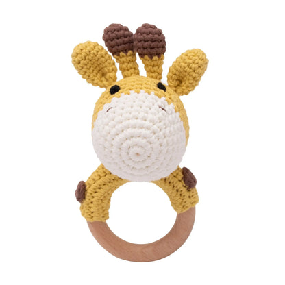 Wooden Animal Crochet Rattle