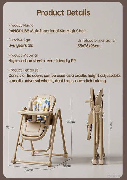 PANGDUBE 2-in-1 Baby High Chair Rocker