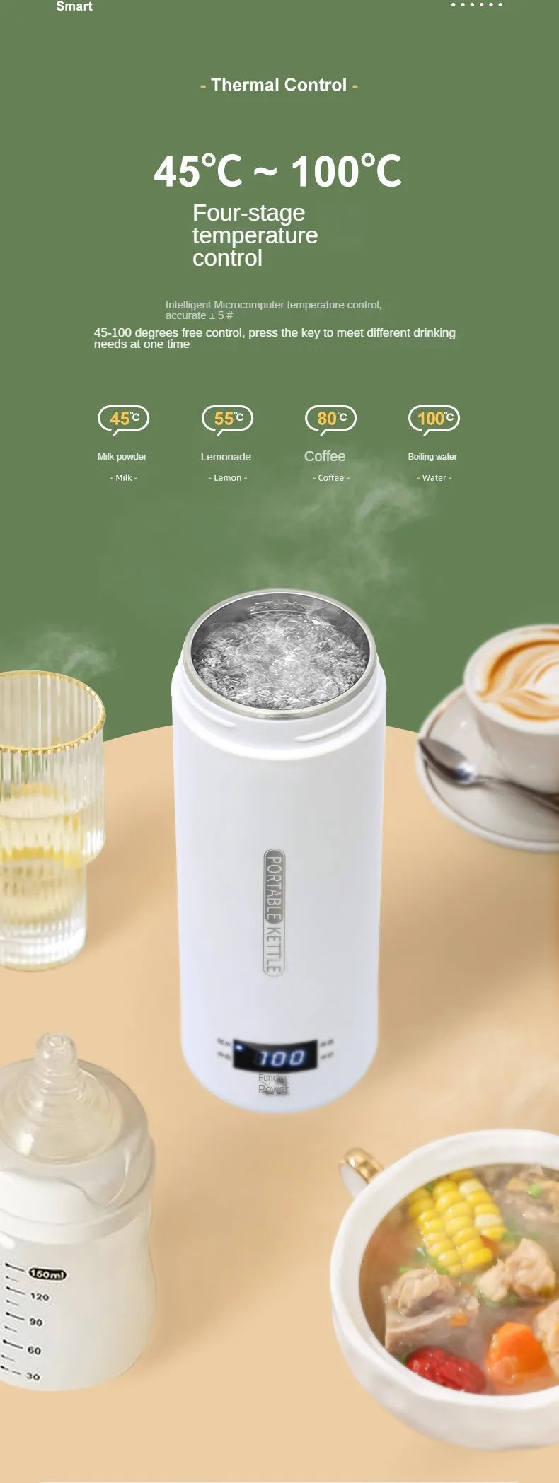 HeatMate™ 500ml Travel Electric Bottle Kettle