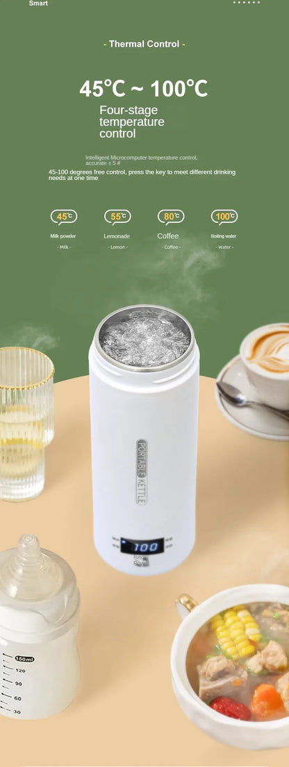 HeatMate™ 500ml Travel Electric Bottle Kettle