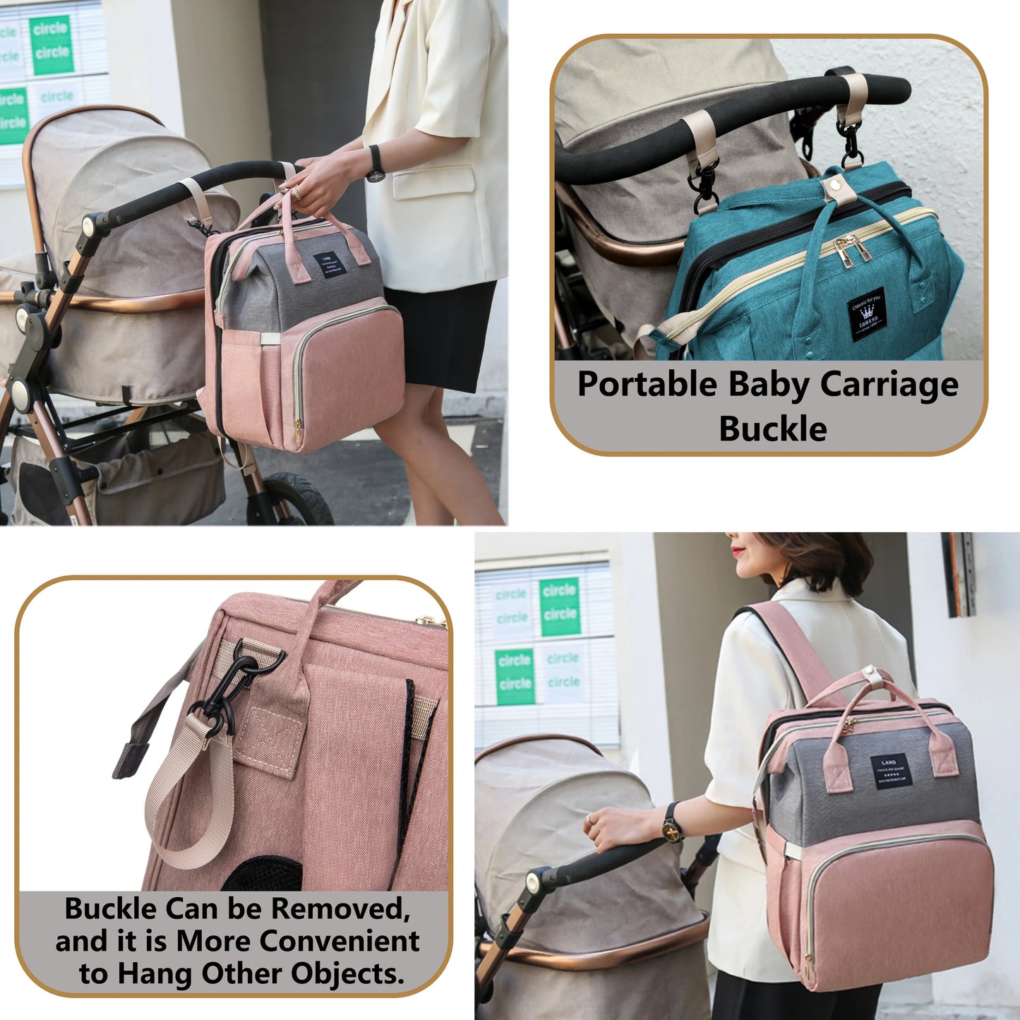Mommy Bag with Folding Baby Bed