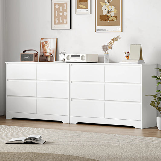 White 6-Drawer Chest
