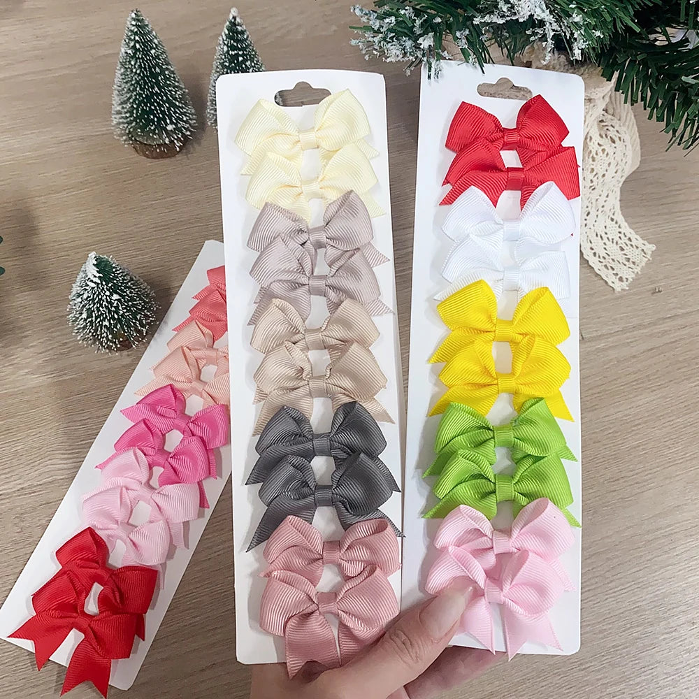 Handmade Ribbon Bow Clip Set