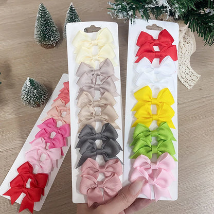 Handmade Ribbon Bow Clip Set