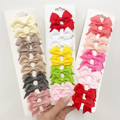 Handmade Ribbon Bow Clip Set