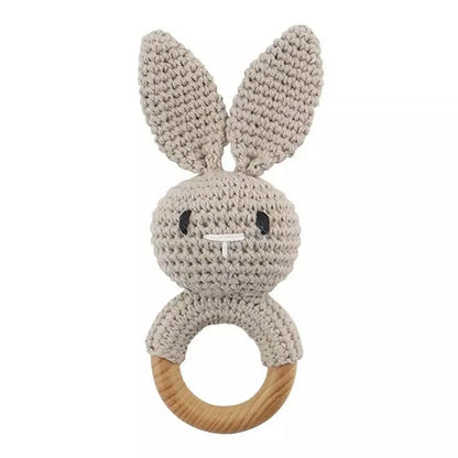 Wooden Animal Crochet Rattle