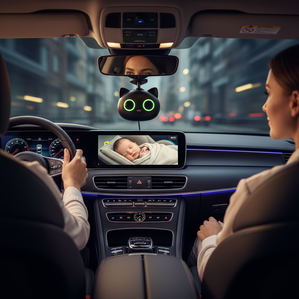 👀✨ SafeSight™ 150° Smart Baby Car Monitor