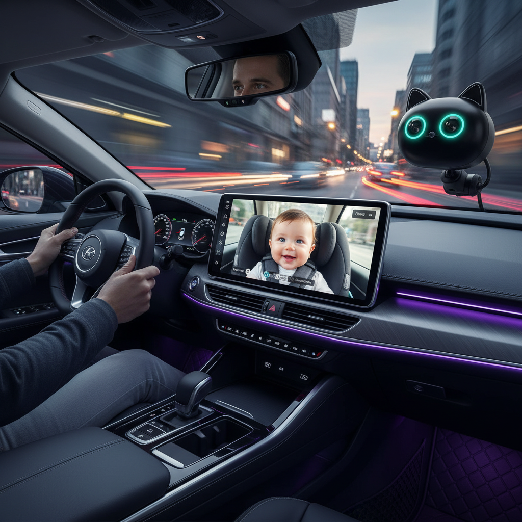 👀✨ SafeSight™ 150° Smart Baby Car Monitor