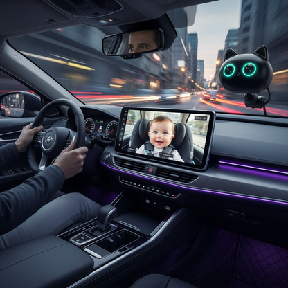👀✨ SafeSight™ 150° Smart Baby Car Monitor